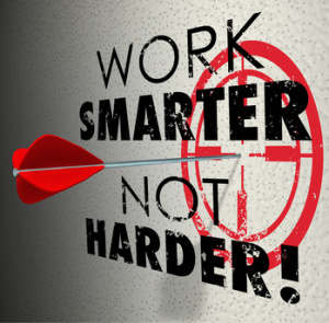Work Smarter Not Harder Arrow Target Goal Effective Efficient Pr