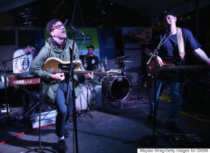 AUSTIN, TX - MARCH 17: Musician John Baldwin Gourley of Portugal. The Man performs onstage at the 'Stubhub/Collide' showcase during the 2015 SXSW Music, Film + Interactive Festival at Clive Bar on March 17, 2015 in Austin, Texas. (Photo by Waytao Shing/Getty Images for SXSW)